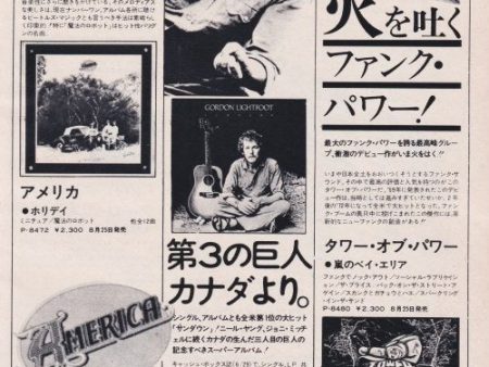 America 1974 09 Holiday Japan album promo ad on Sale