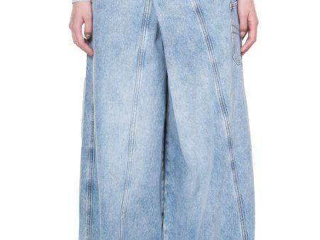 Asymmetric Wide Leg Jeans with Panel Remake Online Hot Sale