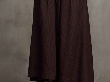 Asymmetric Striped Skirt Burgundy Online