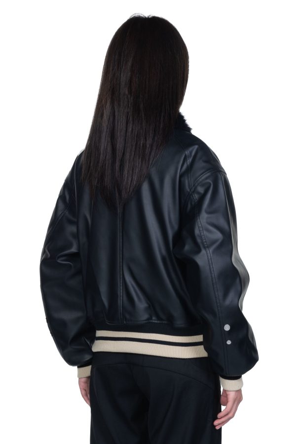 Faux Leather Bomber Jacket Online now