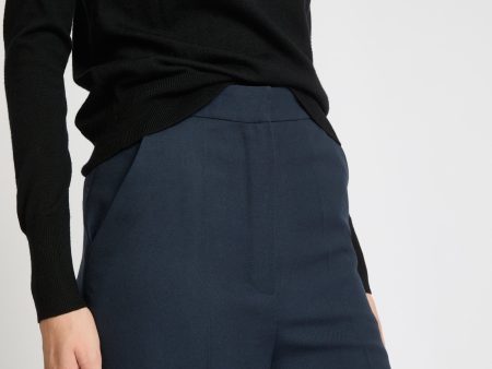 Pantalon droit en gabardine de laine Sale