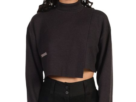 Asymmetrical Turtleneck Sweater Hot on Sale