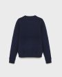 Pull crew neck en maille laine-cachemire réversible bicolore Cheap