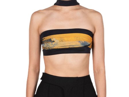 Yellow Printed Double Layer Tube Top Hot on Sale