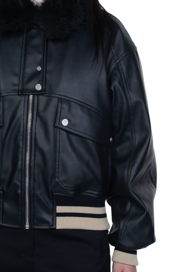 Faux Leather Bomber Jacket Online now