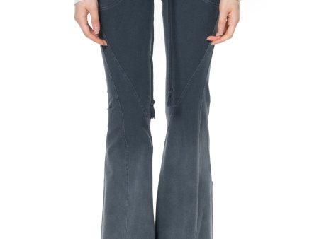 Washed Flared jersey Trousers Grey Discount