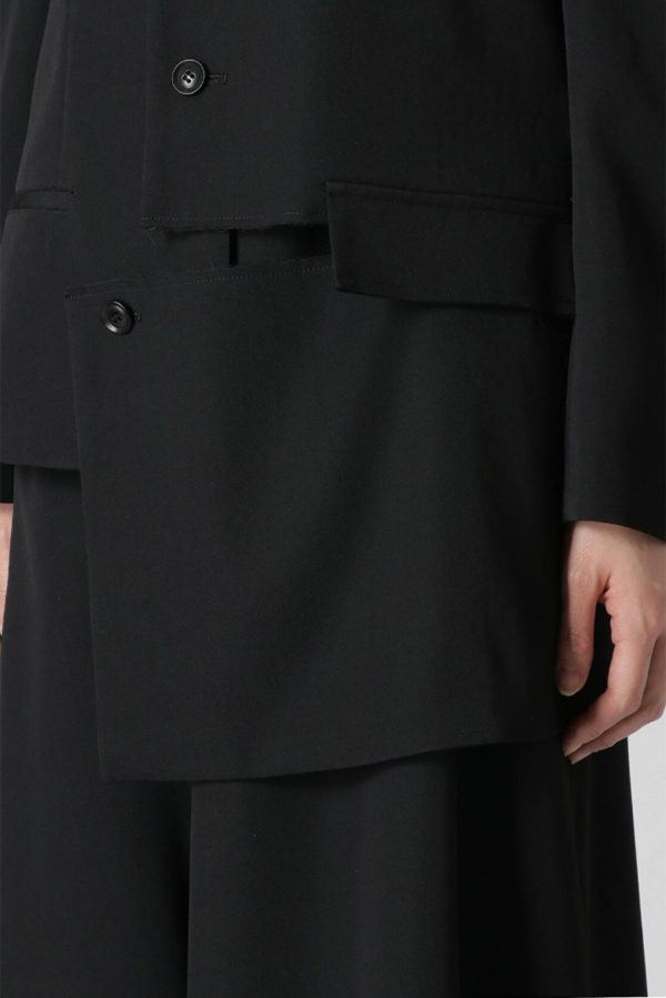 Wool Gabardine Left Slit Detail Jacket Supply