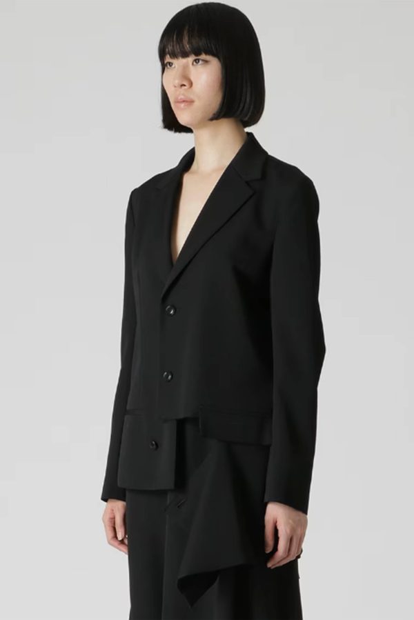 Wool Gabardine Left Slit Detail Jacket Supply