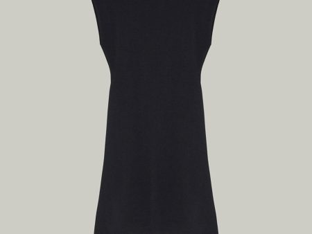 Robe courte sans manches en maille stretch - noir For Sale