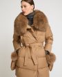 Doudoune longue en flanelle Loro Piana avec col amovible en fourrure de renard Online Sale