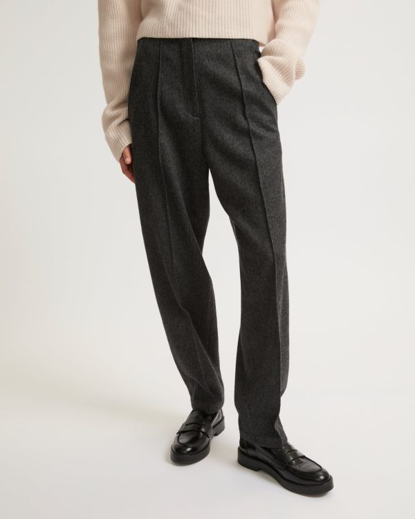 Pantalon tailleur en flanelle Online Hot Sale