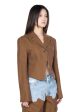 Woven Hannah Laser-Cut Cropped Jacket For Cheap