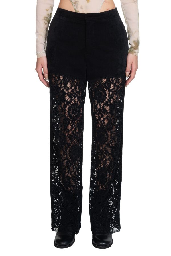 Velvet and Lace Trousers For Cheap