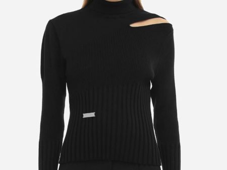 Hollow Out Panelled Knit Sweater Discount