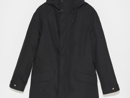 Parka courte en coton mélangé et peau lainée Online Sale