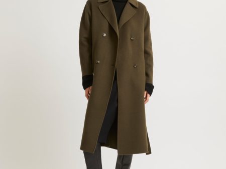 Trench long en lainage cachemire Discount