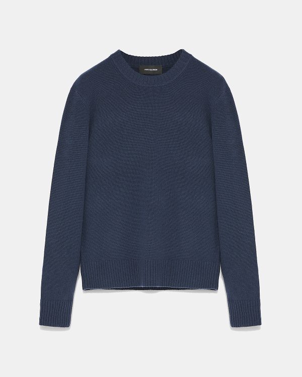 Pull crew neck en maille laine-cachemire Online Hot Sale