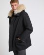 Parka iconique courte en coton technique avec fourrure de coyote et lapin Online Sale