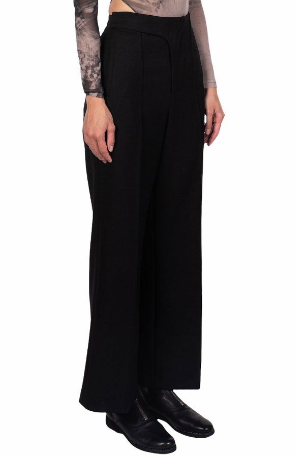 Wide Leg Wool Pants Hot on Sale