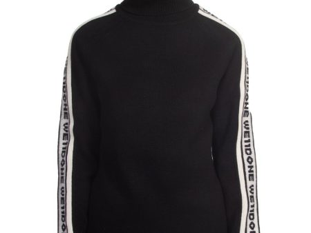 Wool Logo Stripe Turtleneck Hot on Sale