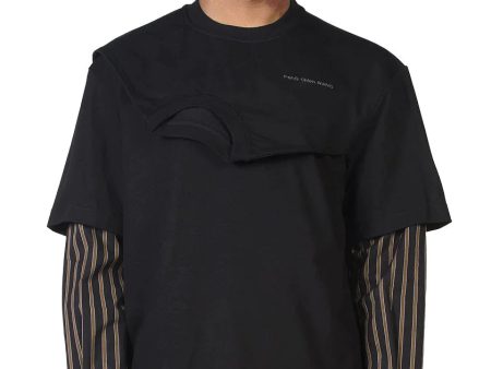 2 in 1 Long Sleeve T-Shirt Black on Sale